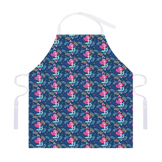 Little Cute Mermaid Pattern Print Adjustable Apron