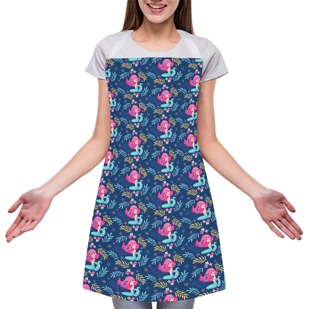 Little Cute Mermaid Pattern Print Adjustable Apron