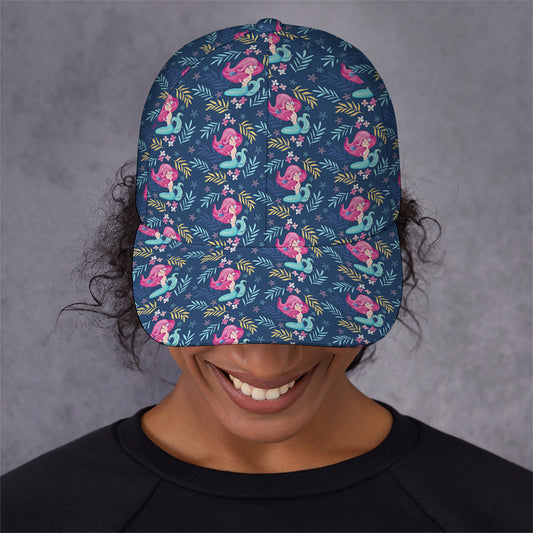 Little Cute Mermaid Pattern Print Baseball Cap