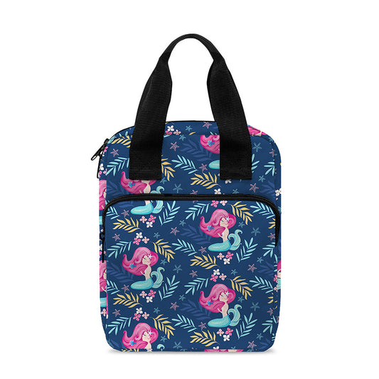 Little Cute Mermaid Pattern Print Bible Tote Bag