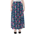 Little Cute Mermaid Pattern Print Chiffon Maxi Skirt