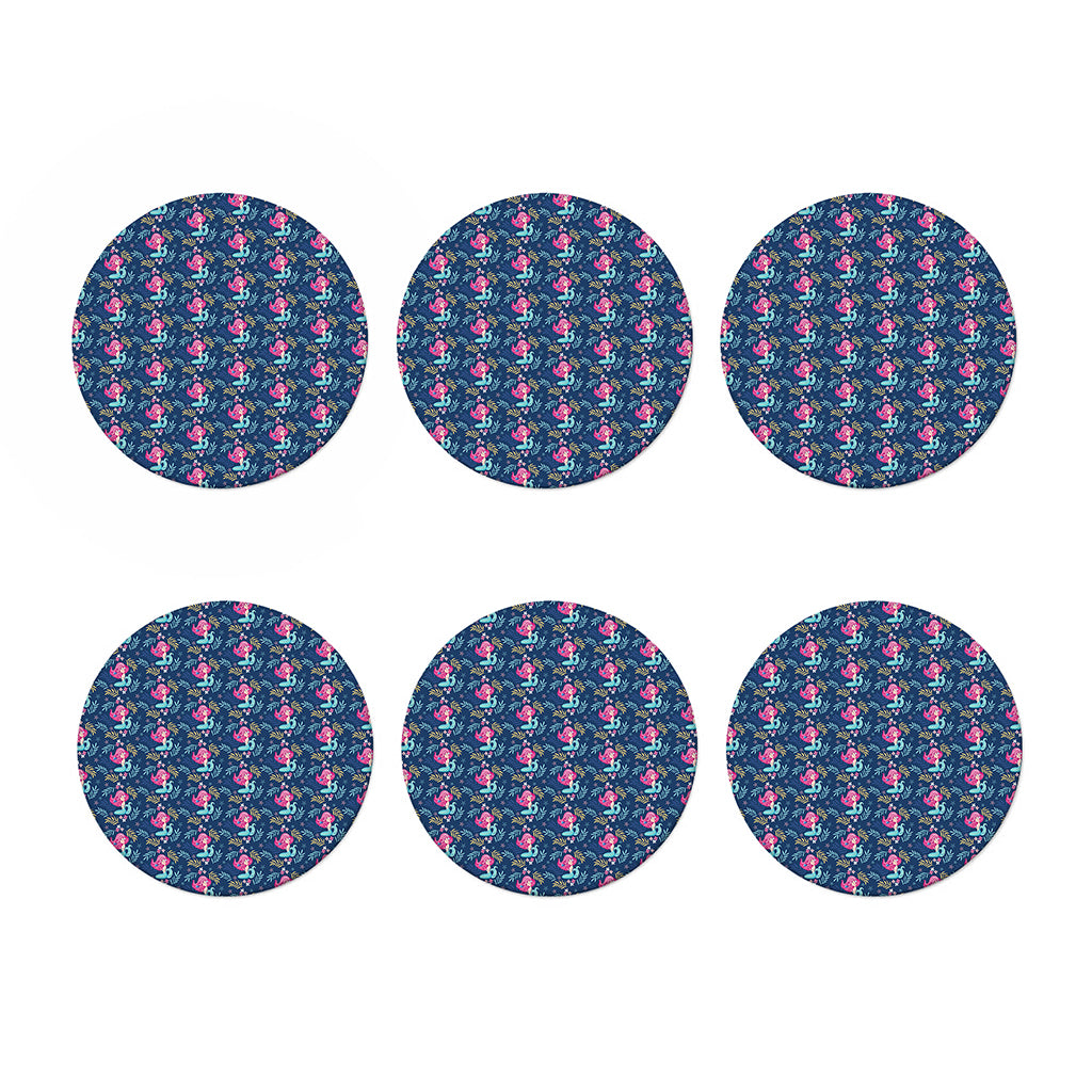 Little Cute Mermaid Pattern Print Coaster Set