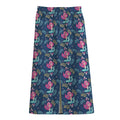Little Cute Mermaid Pattern Print Cotton Front Slit Maxi Skirt