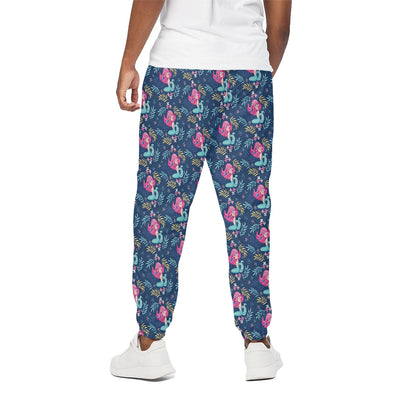 Little Cute Mermaid Pattern Print Cotton Pants