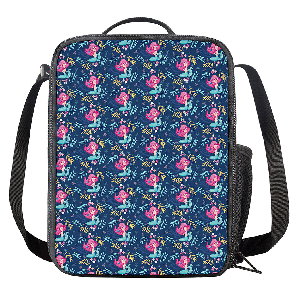 Little Cute Mermaid Pattern Print Crossbody Lunch Bag