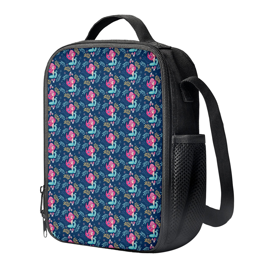 Little Cute Mermaid Pattern Print Crossbody Lunch Bag