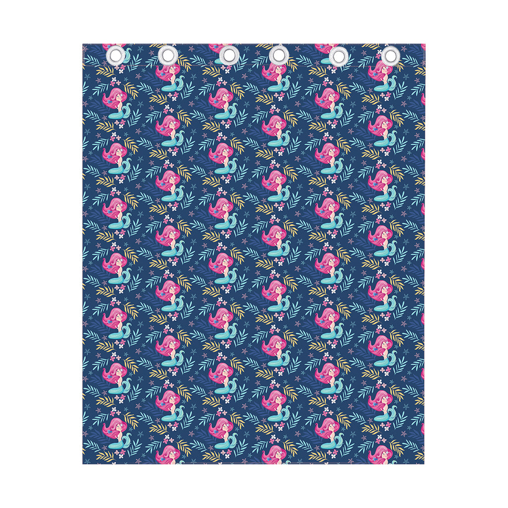 Little Cute Mermaid Pattern Print Curtain