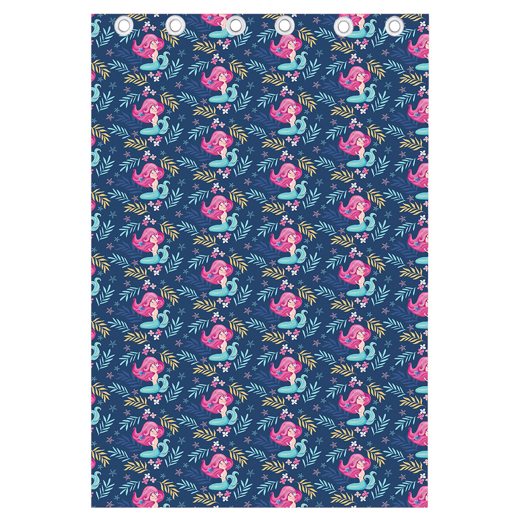 Little Cute Mermaid Pattern Print Curtain