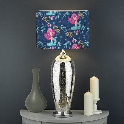 Little Cute Mermaid Pattern Print Drum Lamp Shade