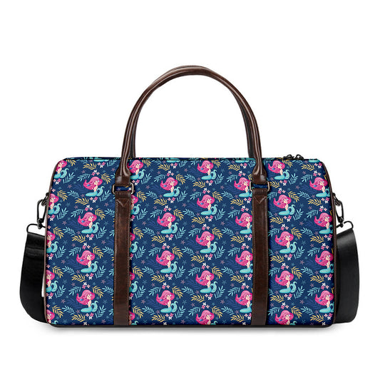 Little Cute Mermaid Pattern Print Duffle Bag