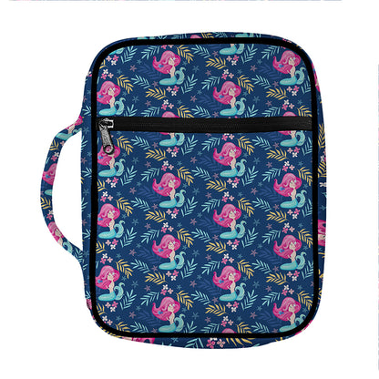 Little Cute Mermaid Pattern Print Front Pocket Bible Bag