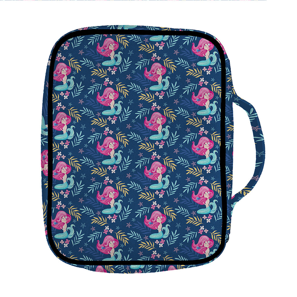 Little Cute Mermaid Pattern Print Front Pocket Bible Bag