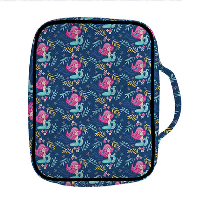 Little Cute Mermaid Pattern Print Front Pocket Bible Bag
