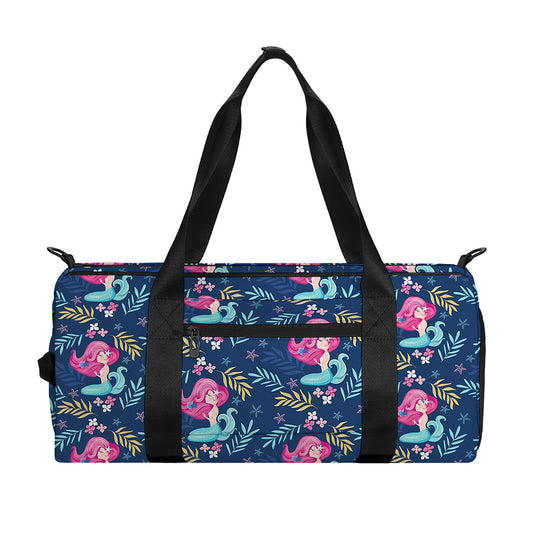 Little Cute Mermaid Pattern Print Gym Bag