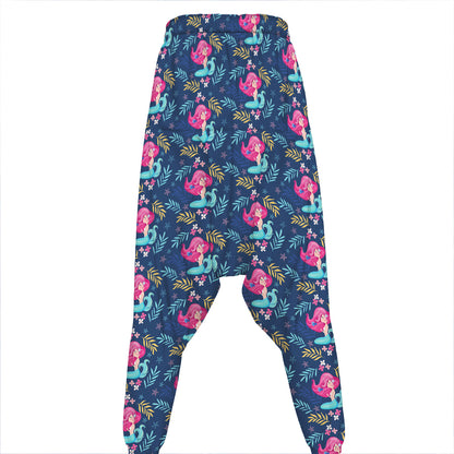 Little Cute Mermaid Pattern Print Hammer Pants