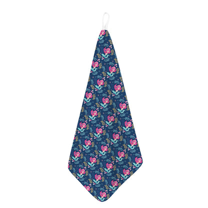 Little Cute Mermaid Pattern Print Hand Towel
