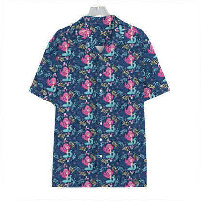 Little Cute Mermaid Pattern Print Hawaiian Shirt