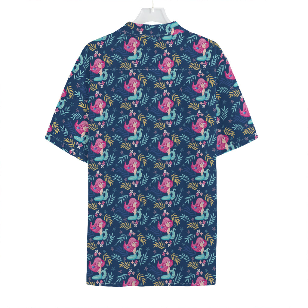 Little Cute Mermaid Pattern Print Hawaiian Shirt