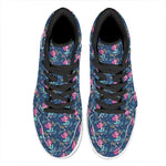 Little Cute Mermaid Pattern Print High Top Leather Sneakers