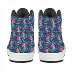 Little Cute Mermaid Pattern Print High Top Leather Sneakers