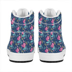 Little Cute Mermaid Pattern Print High Top Leather Sneakers