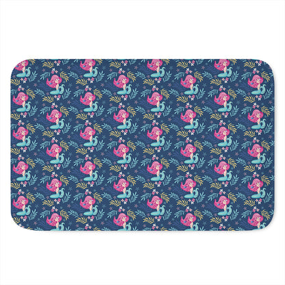 Little Cute Mermaid Pattern Print Indoor Door Mat