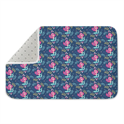 Little Cute Mermaid Pattern Print Indoor Door Mat