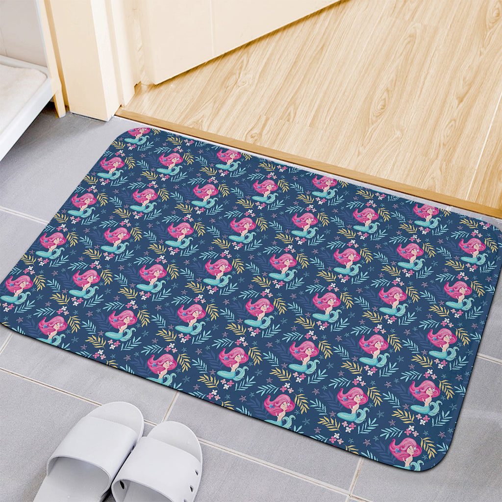 Little Cute Mermaid Pattern Print Indoor Door Mat