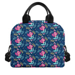 Little Cute Mermaid Pattern Print Insulated Lunch Bag