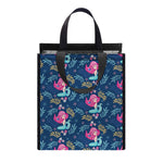 Little Cute Mermaid Pattern Print Insulated Lunch Tote