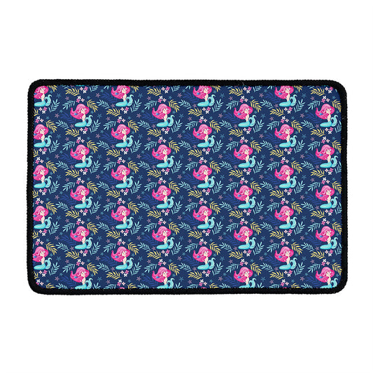 Little Cute Mermaid Pattern Print Kitchen Mat
