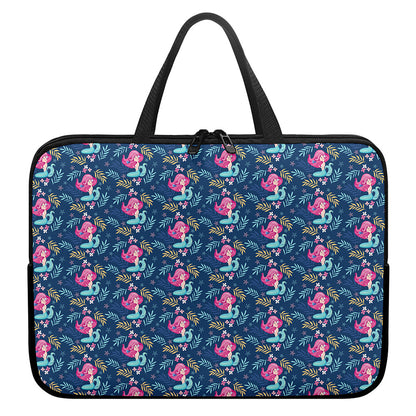 Little Cute Mermaid Pattern Print Laptop Sleeve With Handle