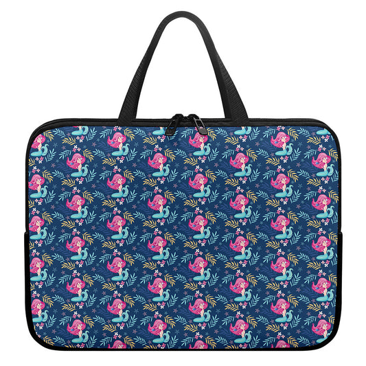 Little Cute Mermaid Pattern Print Laptop Sleeve With Handle