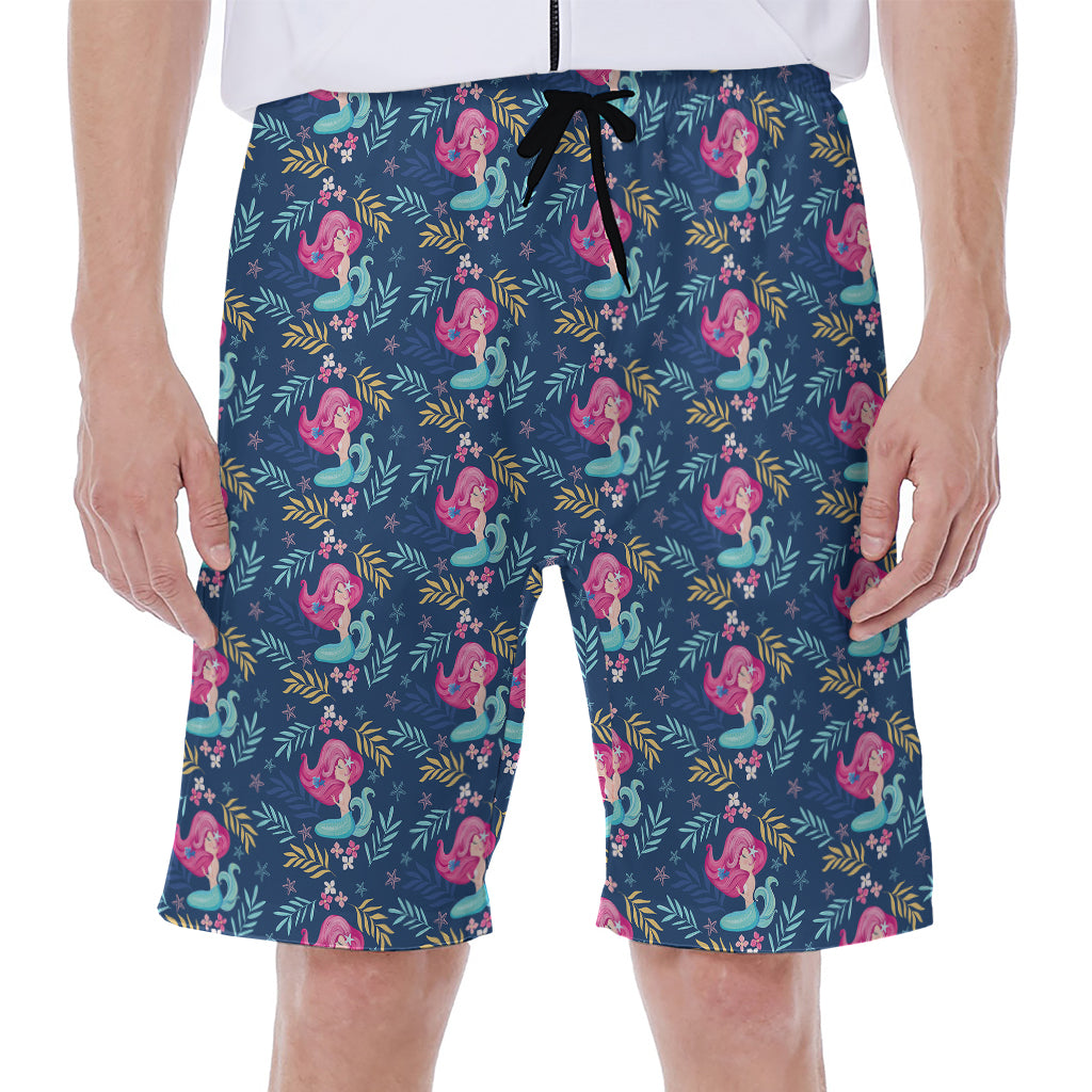 Little Cute Mermaid Pattern Print Men's Beach Shorts