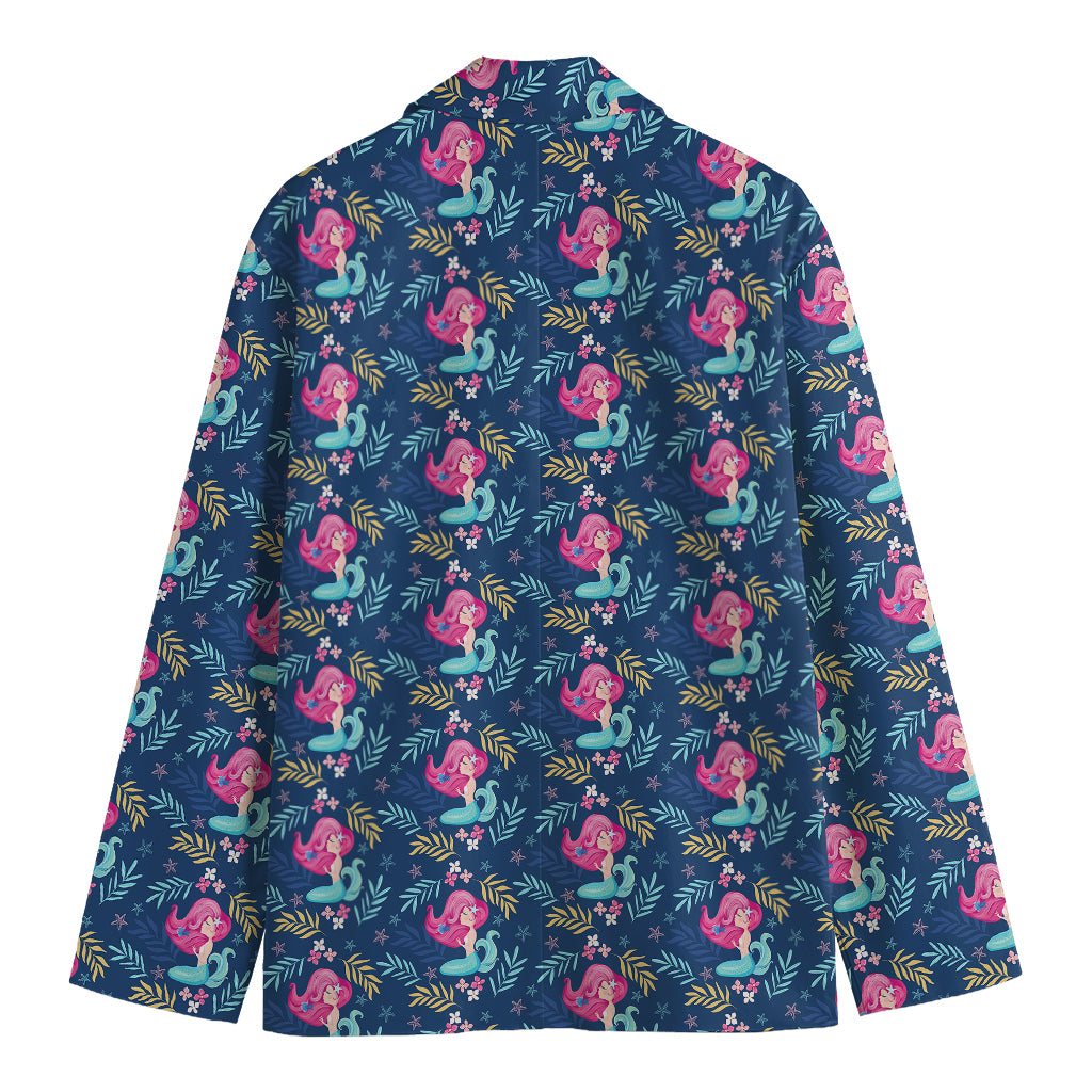 Little Cute Mermaid Pattern Print Men's Blazer
