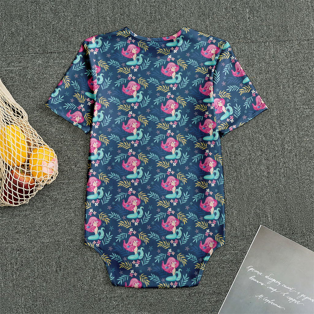 Little Cute Mermaid Pattern Print Men's Bodysuit
