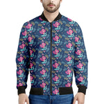 Little Cute Mermaid Pattern Print Men's Bomber Jacket