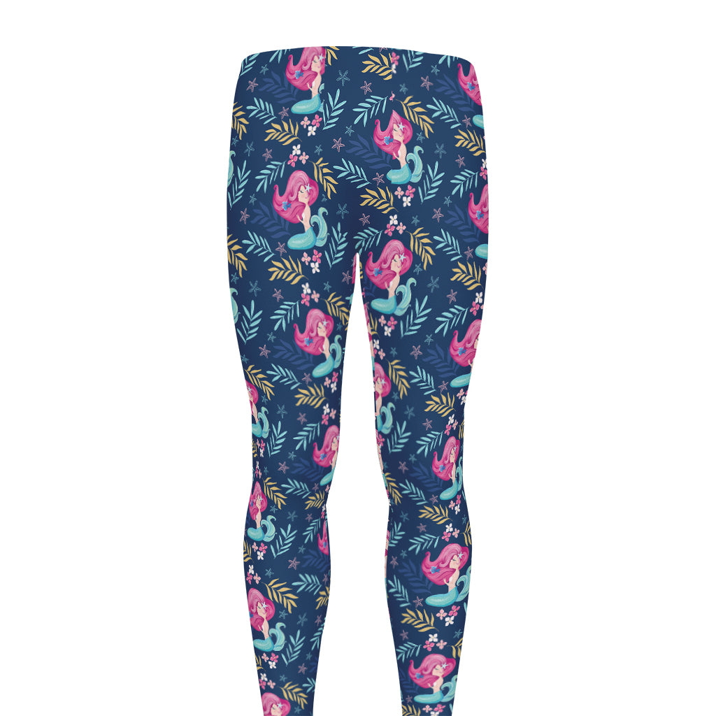 Little Cute Mermaid Pattern Print Men's leggings