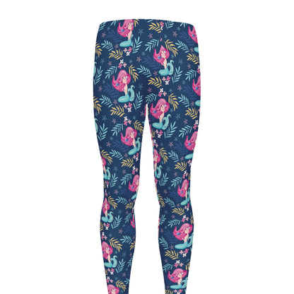 Little Cute Mermaid Pattern Print Men's leggings