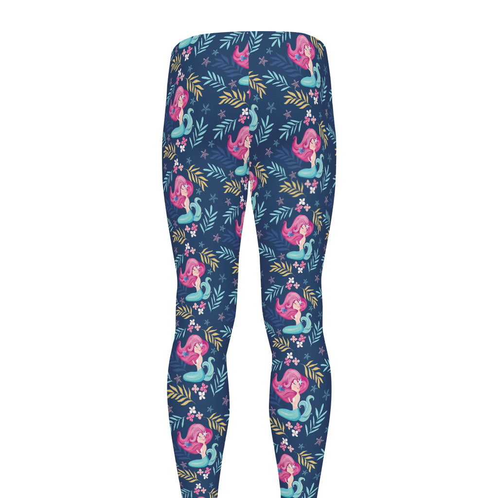 Little Cute Mermaid Pattern Print Men's leggings