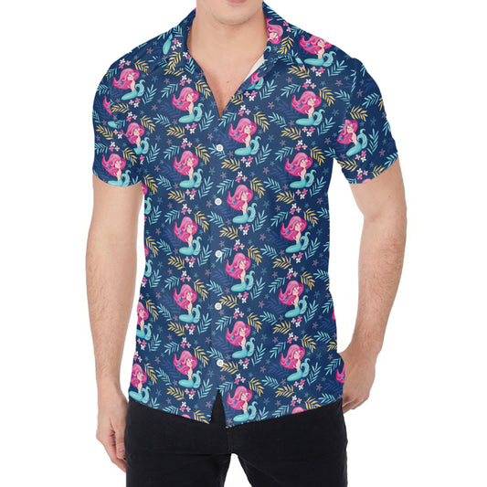 Little Cute Mermaid Pattern Print Men's Shirt
