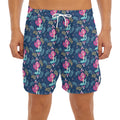 Little Cute Mermaid Pattern Print Men's Split Running Shorts