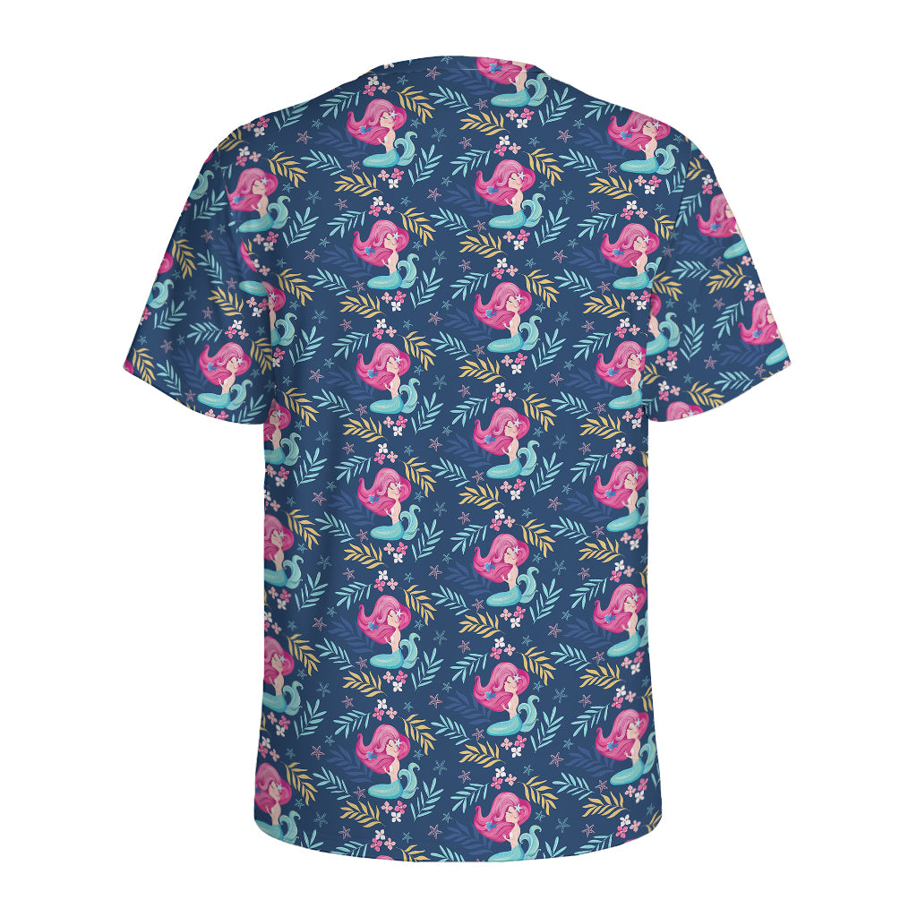 Little Cute Mermaid Pattern Print Men's Sports T-Shirt