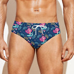 Little Cute Mermaid Pattern Print Men's Swim Briefs