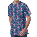 Little Cute Mermaid Pattern Print Men's Velvet T-Shirt