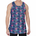 Little Cute Mermaid Pattern Print Men's Velvet Tank Top