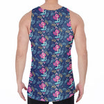 Little Cute Mermaid Pattern Print Men's Velvet Tank Top