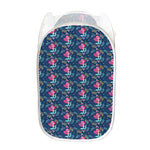 Little Cute Mermaid Pattern Print Mesh Laundry Hamper