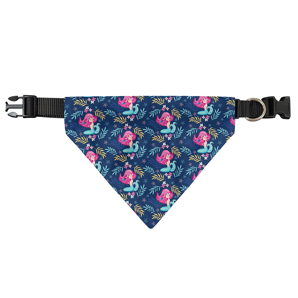 Little Cute Mermaid Pattern Print Over The Collar Dog Bandana