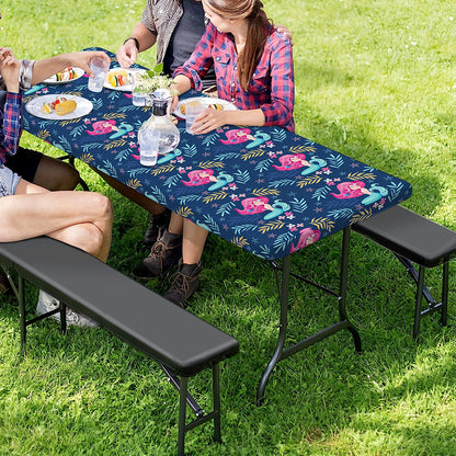 Little Cute Mermaid Pattern Print Picnic Table Cover